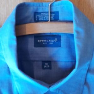 Men's blue button down dress shirt